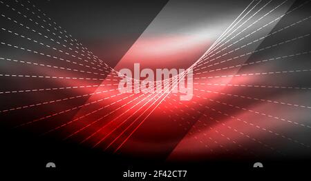 Smooth light effect, straight lines on glowing shiny neon dark background. Energy technology idea. Smooth light effect, straight lines on glowing shiny neon dark background. Energy technology idea. Vector illustration Stock Vector