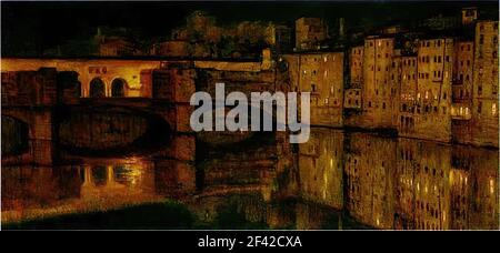 William Holman Hunt- Ponte Vecchio Florence 1867 Stock Photo