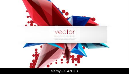 Colorful blooming crystals vector abstract background. Colorful blooming crystals vector abstract background. Glass transparent effect shiny 3d triangular forms Stock Vector
