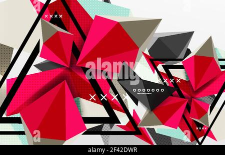 3d polygonal elements abstract background. 3d polygonal elements abstract background, textured vector modern template Stock Vector