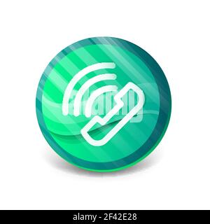 Vector phone support web button. Vector phone support web button, digital technology concept, old phone icon Stock Vector
