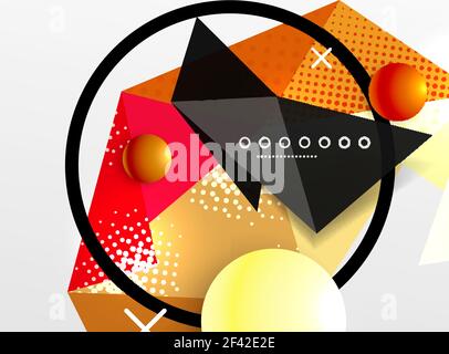 Vector color geometric abstract composition, triangular and polygonal design elements, digital background. Vector color geometric abstract composition, triangular and polygonal design elements, digital techno background Stock Vector