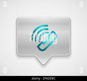 Vector phone support web button. Vector phone support web button, digital technology concept, old phone icon Stock Vector