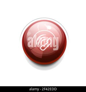 Vector phone support web button. Vector phone support web button, digital technology concept, old phone icon Stock Vector