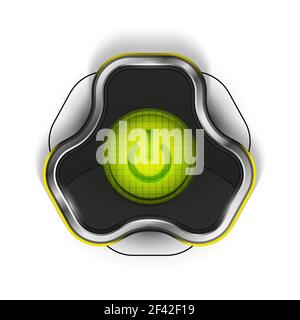 Techno futuristic start power button. Techno futuristic start power button. Vector illustration Stock Vector