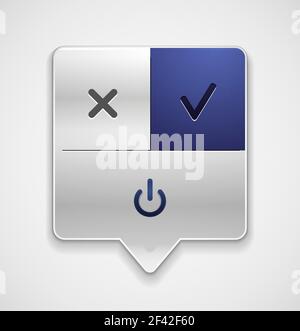 Start power button, ui icon design, on off symbol. Start power button, ui icon design, on off application symbol Stock Vector