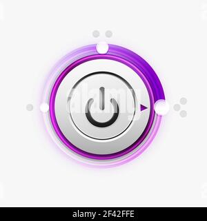 Power button technology logo, digital art techno concept, on off icon and time clock design. Vector power button technology logo, digital art techno concept, on off icon and time clock design Stock Vector