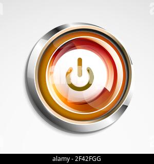 On and off line icon. Simple style poster background symbol. Push ...