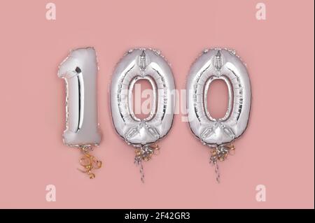 Balloon Bunting for celebration Happy 100th Anniversary Stock Photo