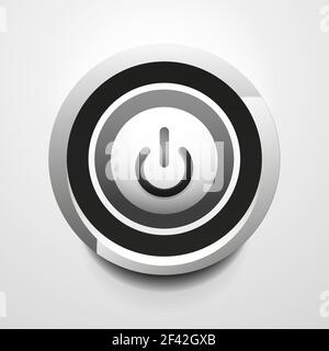 Power button technology logo, digital art techno concept, on off icon. Vector power button technology logo, digital art techno concept, on off icon Stock Vector