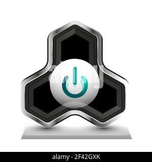 Techno futuristic start power button. Techno futuristic start power button. Vector illustration Stock Vector