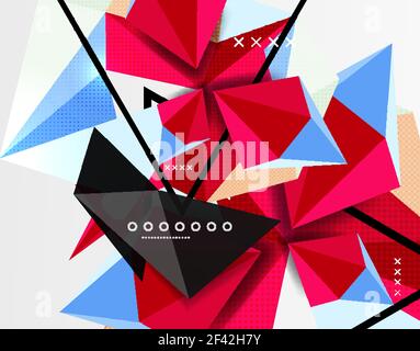3d polygonal elements abstract background. 3d polygonal elements abstract background, textured vector modern template Stock Vector