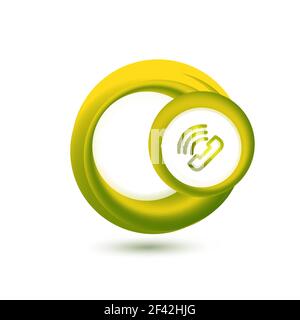 Old fashioned phone button, call center support icon. Old fashioned phone button, call center support icon, vector illustration Stock Vector