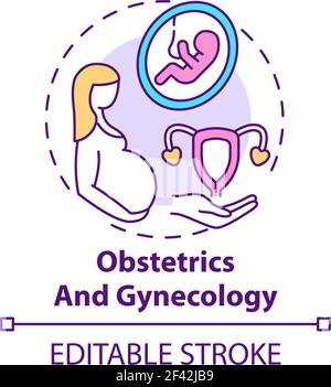 obstetrics / gynecology / prenatal diagnostic icon concept - vector ...
