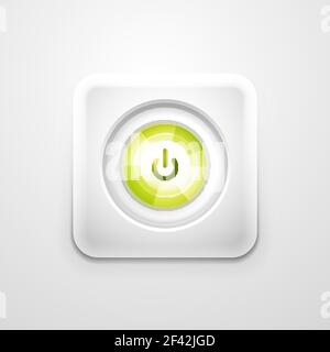 Power button technology logo, digital art techno concept, on off icon. Vector power button technology logo, digital art techno concept, on off icon Stock Vector