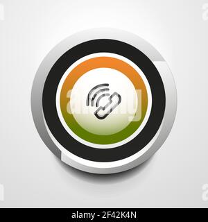 Phone button, call support idea, vector illustration. Phone button, call support idea, vector illustration. Old fashion phone icon Stock Vector
