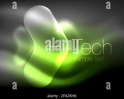 Blurred arrows in dark space. Neon pointers, glass glossy design, abstract shiny techno background, web banner. Blurred arrows in dark space. Neon pointers, glass glossy design, abstract shiny techno background, web banner, vector illustration Stock Vector