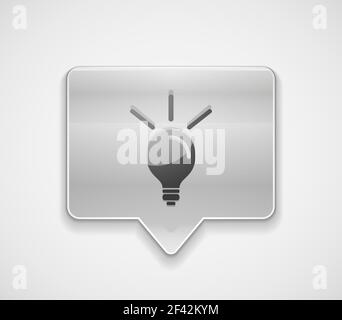 Light bulb, new idea concept web button. Light bulb, new idea concept web button, vector illustration Stock Vector