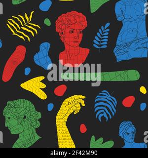Abstract seamless pattern with antique elements. Stock Vector