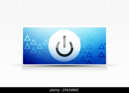 Power button technology logo, digital art techno concept, on off icon. Vector power button technology logo, digital art techno concept, on off icon Stock Vector
