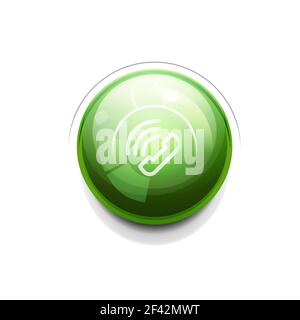 Vector phone support web button. Vector phone support web button, digital technology concept, old phone icon Stock Vector