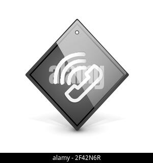 Vector phone support web button. Vector phone support web button, digital technology concept, old phone icon Stock Vector