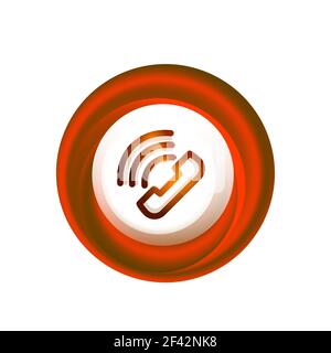 Old fashioned phone button, call center support icon. Old fashioned phone button, call center support icon, vector illustration Stock Vector