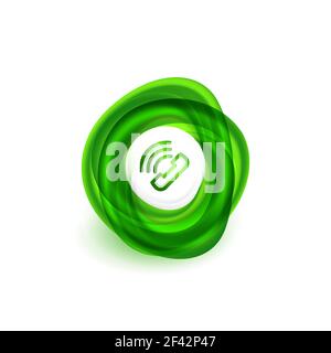 Old fashioned phone button, call center support icon. Old fashioned phone button, call center support icon, vector illustration Stock Vector
