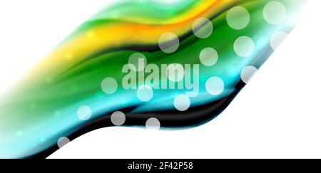 Vector flowing liqiud colors isolated on white, wave abstract background. Vector flowing liqiud colors isolated on white, wave abstract background template Stock Vector