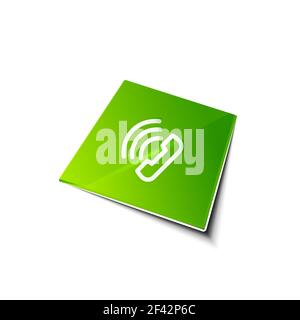 Vector phone support web button. Vector phone support web button, digital technology concept, old phone icon Stock Vector