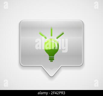 Light bulb, new idea concept web button. Light bulb, new idea concept web button, vector illustration Stock Vector