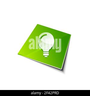 Light bulb, new idea concept web button. Light bulb, new idea concept web button, vector illustration Stock Vector