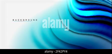 Blurred fluid colors background, abstract waves lines, vector illustration. Blurred fluid blue colors background, abstract waves lines, mixing colours with light effects on light backdrop. Vector artistic illustration for presentation, app wallpaper, banner or posters Stock Vector