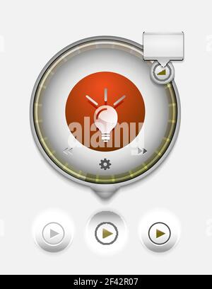 Light bulb, new idea concept web button. Light bulb, new idea concept web button, vector illustration Stock Vector