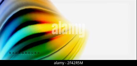 Blurred fluid colors background, abstract waves lines, vector illustration. Blurred fluid colors background, abstract waves lines, mixing colours with light effects on light backdrop. Vector artistic illustration for presentation, app wallpaper, banner or posters Stock Vector