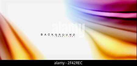 Blurred fluid colors background, abstract waves lines, vector illustration. Blurred fluid colors background, abstract waves lines, mixing colours with light effects on light backdrop. Vector artistic illustration for presentation, app wallpaper, banner or posters Stock Vector