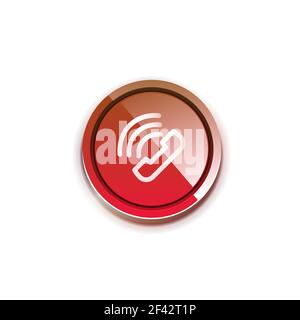 Vector phone support web button. Vector phone support web button, digital technology concept, old phone icon Stock Vector
