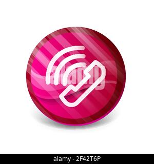 Vector phone support web button. Vector phone support web button, digital technology concept, old phone icon Stock Vector