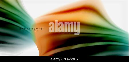 Blurred fluid colors background, abstract waves lines, vector illustration. Blurred fluid colors background, abstract waves lines, mixing colours with light effects on light backdrop. Vector artistic illustration for presentation, app wallpaper, banner or posters Stock Vector