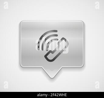Vector phone support web button. Vector phone support web button, digital technology concept, old phone icon Stock Vector