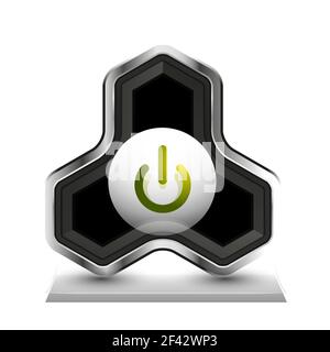 Techno futuristic start power button. Techno futuristic start power button. Vector illustration Stock Vector