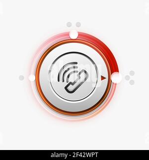 Phone button, call support idea, vector illustration. Phone button, call support idea, vector illustration. Old fashion phone icon Stock Vector