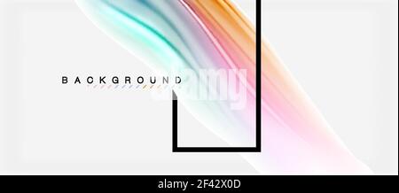 Blurred fluid colors background, abstract waves lines, vector illustration. Blurred fluid colors background, abstract waves lines, mixing colours with light effects on light backdrop. Vector artistic illustration for presentation, app wallpaper, banner or posters Stock Vector