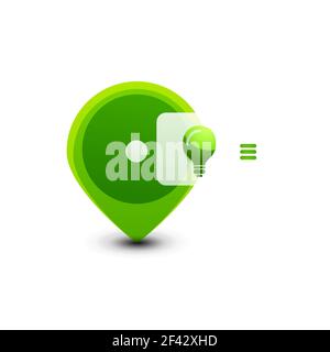 Light bulb, new idea concept web button. Light bulb, new idea concept web button, vector illustration Stock Vector