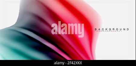 Blurred fluid colors background, abstract waves lines, vector illustration. Blurred fluid colors background, abstract waves lines, mixing colours with light effects on light backdrop. Vector artistic illustration for presentation, app wallpaper, banner or posters Stock Vector