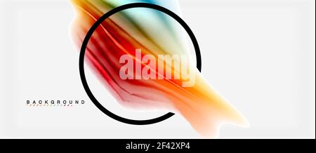 Blurred fluid colors background, abstract waves lines, vector illustration. Blurred fluid colors background, abstract waves lines, mixing colours with light effects on light backdrop. Vector artistic illustration for presentation, app wallpaper, banner or posters Stock Vector
