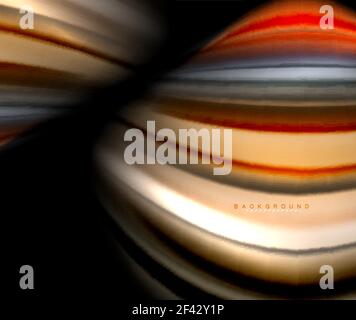 Fluid wavy multicolored lines on black. Fluid wavy multicolored lines on black, vector background, dynamic motion pattern Stock Vector