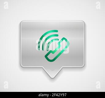 Vector phone support web button. Vector phone support web button, digital technology concept, old phone icon Stock Vector