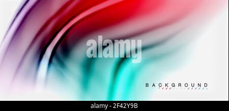 Blurred fluid colors background, abstract waves lines, vector illustration. Blurred fluid colors background, abstract waves lines, mixing colours with light effects on light backdrop. Vector artistic illustration for presentation, app wallpaper, banner or posters Stock Vector