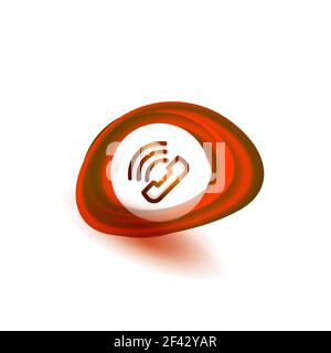 Old fashioned phone button, call center support icon. Old fashioned phone button, call center support icon, vector illustration Stock Vector